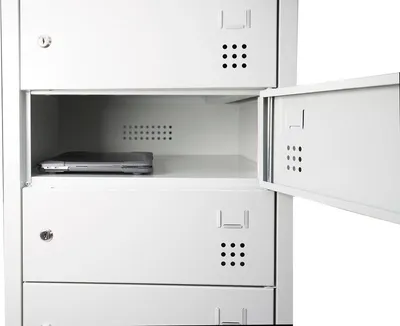 Produktbild von Laptopschrank Tabletschrank Notebookschrank10Fächer für Laptops Lichtgrau 526430
