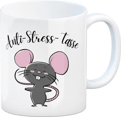 Produktbild von Anti-Stress Maus Kaffeebecher mit Spruch
