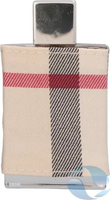 A close-up front view of a Burberry London Eau de Parfum bottle.