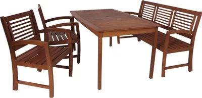 Produktbild von Garden Pleasure Sitzgruppe Madison, braun Holz, 4-teilig