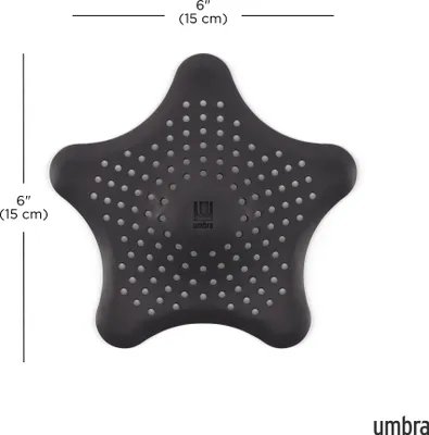 Zdjęcie produktu dla Czarny filtr do włosów Starfish – filtr odpływowy w kształcie rozgwiazdy