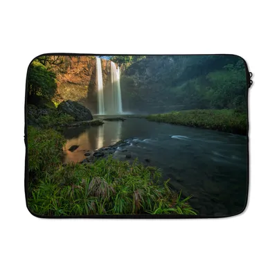 Produktbild von MuchoWow® Laptop Hülle 13 Zoll Wasserfall im Wald Laptoptasche - Laptophülle - Sleeve - Rundumschutz