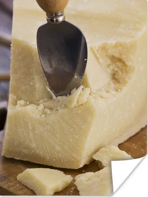 Produktbild von MuchoWow® Poster Parmesankäse mit einem Löffel 120x160 cm - Wandbilder