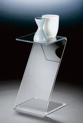 Produktbild von Hochwertiger Acryl-Glas Butlertisch / Beistelltisch, klar, 33 x 33 cm, H 60 cm, Acryl-Glas-Stärke 10 mm