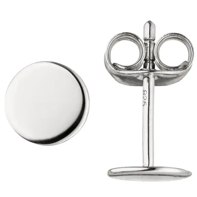 Ohrstecker-runde-Plättchen-925-Silber-Ohrringe
