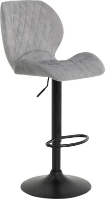 Produktbild von 2er Set Barhocker Laila - Vintage Grau - Trompetengestell Pulverbeschichtung schwarz 360° drehbar - 120kg belastbar