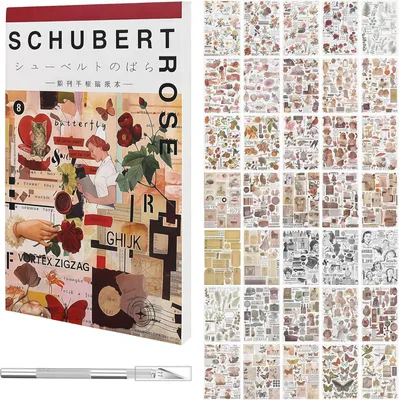 Obrázek produktu pro Sada samolepek pro scrapbook, více než 1500 kusů, 50 listů, vhodné pro deníky a scrapbooking
