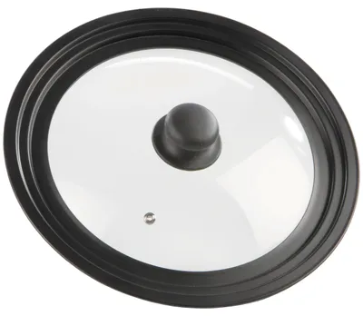 Deckel aus Aluminium und Glas, rund, 24-28 cm, schwarz/transparent