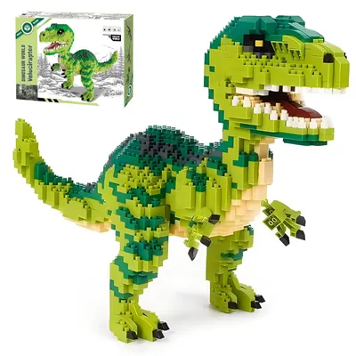 Obrázek produktu pro Dinosauří stavebnice - Velociraptor - ABS - Zelená
