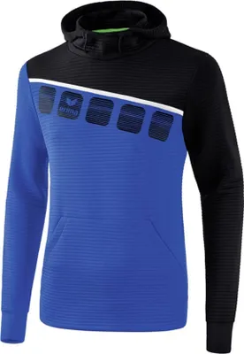 Produktbild von Erima Fußball Handball 5-C Kapuzensweat Herren Hoodie Sweatshirt blau schwarz weiß Gr XL