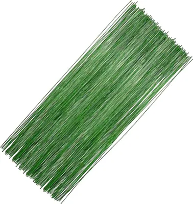 Produktbild von 100 Stück Floristikdraht Grün, Floristendraht, Draht zum Basteln, Blumenstamm Draht, DIY Blumenstrauß Handarbeiten