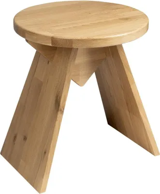 Image de Tabouret de bain ASTYLE ø 36x41cm, bois massif chêne naturel
