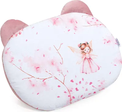 Produktbild von Little Fairy & Smokey Pink Soft Velvet Kissen Teddybär-Kopf 26x36cm
