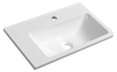 Produktbild von ARANA Gussmarmor-Waschtisch 56x35cm, weiß, links