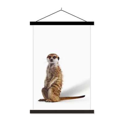 Produktbild von MuchoWow® Textilposter Erdmännchen - Tiere - Fell 40x60 cm mit schwarzem Rahmen - Wanddekorationen