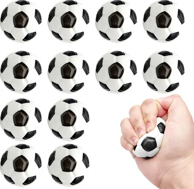 Obrázok produktu pre Mini futbal 5 cm, 12 kusov, penová guma, pre deti a dospelých, antistresové loptičky