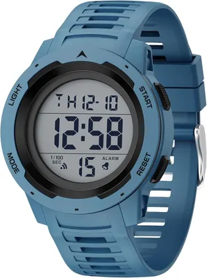 Produktbild von Uhren Herren Wasserdicht Digital mit Breitem Bildschirm Leicht Ablesbares Display, Militär-Stil, mit Gummi-Armband