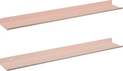Immagine prodotto di Mensola sospesa 2 pcs Rosa 60 x 8,5 x 2,5 cm Acciaio