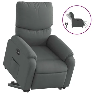 Produktbild von vidaXL Relaxsessel mit Aufstehhilfe Elektrisch Dunkelgrau Stoff