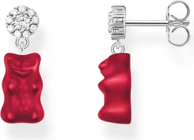 Zdjęcie produktu dla Thomas Sabo - H2330-052-10 - Kolczyki - Damskie - Złoty niedźwiedź czerwony