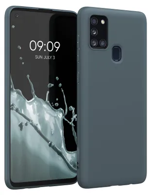 Produktbild von kwmobile Handyhülle für Samsung Galaxy A21s Hülle - TPU Case - Kabelloses Laden - Schutzhülle Cover in Dunkler Schiefer