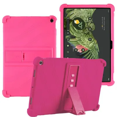 Obrázek produktu pro Tableta Pouzdro pro Google Pixel Tablet 10,95", nárazuvzdorné měkké silikonové ochranné pouzdro se stojánkem Růžová