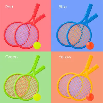 Produktbild von Kinder-Tennisschläger-Set, lustig, mit Bällen für Zuhause, Garten, Strand, Outdoor, Schule, Training, Sport