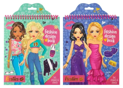 Produktbild von Besties Modedesign-Mal- und Stickerbuch mit Schablonen