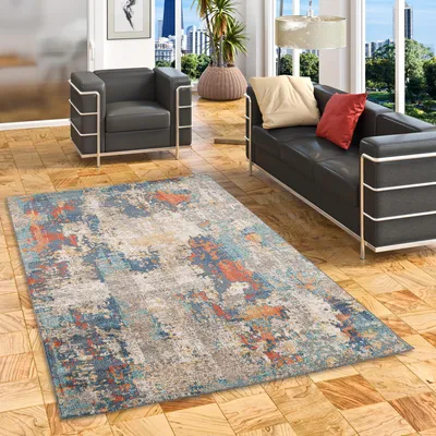 Produktbild von Designer In und Outdoor Teppich Vintage Muster, Größe:160x230 cm, Design:Vintage Rost