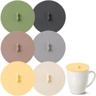 Imagen del producto de Conjunto de 6 tapas de silicona Ibenzoa®, diámetro 10 cm – herméticas, antideslizantes y aptas para uso alimentario, ideales para vasos, copas de vino y teteras de hasta 9 cm de diámetro
