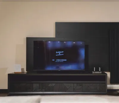 Produktbild von Casa Padrino Luxus TV Schrank mit 3 Schubladen Schwarz 226 cm - Wohnzimmer & Hotel Möbel