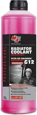 A bottle of pink radiator coolant concentrate.