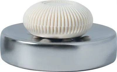 Produktbild von Spirella Seifenschale Steinoptik dekorative Badausstattung Seifenablage "Tube" Maße: 11 x 11 x 3 cm - Silber matt