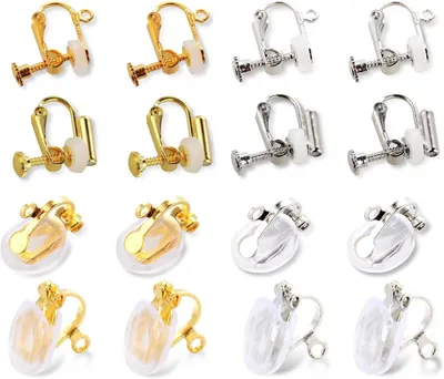 Productafbeelding van Oorclip Converters - Oorbel Clips Clip Oorbellen - Sieraden Maken - Niet Doorboord Ontwerp - 16 Stuks - Goud Zilver