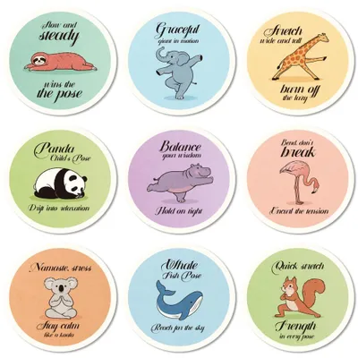 Productafbeelding van Yoga-onderzetters voor dieren - 9 stuks - hout - voor thuisgebruik