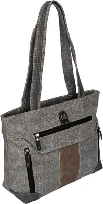 Produktbild von Damen Tasche Schultertasche Shopper Henkeltasche Handtasche Leder Optik GRAU (15129)