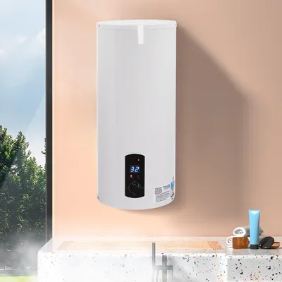 Image de Chauffe-eau électrique de 60 litres - 2000 W - En acier inoxydable et émaillé - Vertical, pour salle de bain et cuisine