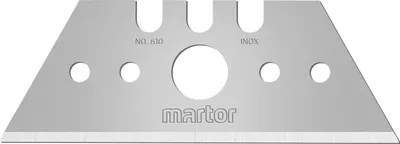 Produktbild von MARTOR 10 x TRAPEZKLINGE, Ersatzklingen Cuttermesser, Sicherheitsmesser, 19 mm, Scharf, Im Spender, 2-fach Nutzbar, NR. 610