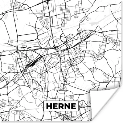 Produktbild von MuchoWow® Poster Karte - Herne - Stadtplan 75x75 cm - Wand Dekoration