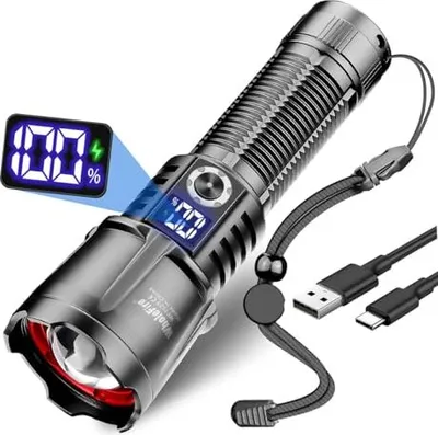 Produktbild von Vollfire -LED -wiederaufladbare Torch, extrem helle 150.000 Lumen, wasserdichte Batterie, Fackel USB -Camping, Wandern, Angeln, Outdoor, Notfall