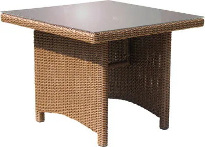 Produktbild von Grasekamp Rattan Tisch Ibiza 90x90cm mit Glasplatte Polyrattan Gartentisch