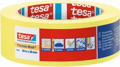 Produktbild von Gelbes Band 50m x 25mm Präzisionsabdeckband alle Oberflächen TESA - 04334-00001-00