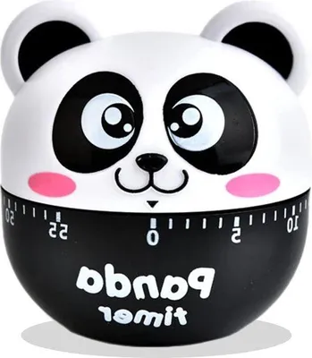 Image de Minuteur de cuisine analogique manuel Panda noir, 60 minutes