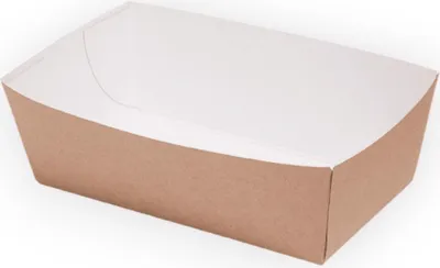 Produktbild von Tiefes Kraftpapiertablett 12 x 6 x 4 cm 100 Stück.