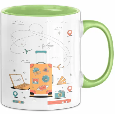 Produktbild von Reiseblogger Tasse Geschenk Lustige Geschenkidee Spruch Für Abenteuer Sucher (Grün)