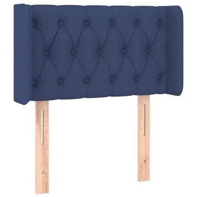 Image de vidaXL Tête de lit avec oreilles bleu 83x16x78/88 cm Tissu