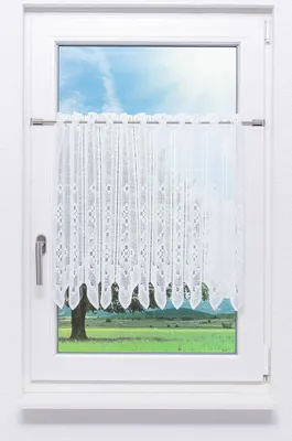 Produktbild von Lysel Scheibengardinen Set - Rautenmuster 1x (Bx H) 160cm * 45cm 1x (Bx H) 160cm * 60cm weiß/weiß