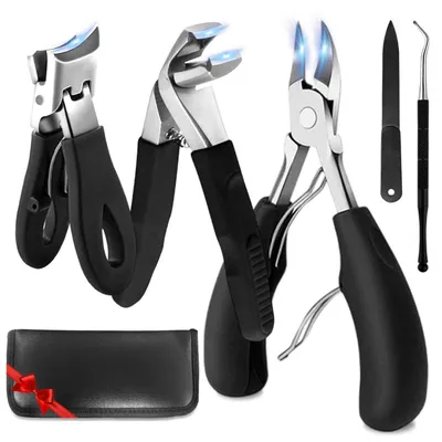 Produktbild von Profi Nagelknipser Set 5-teilig Edelstahl für dicke & eingewachsene Nägel Maniküre Pediküre