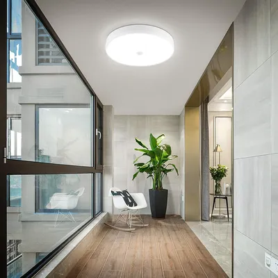 Produktbild von 18W LED Deckenleuchte mit Bewegungsmelder,  Sensor Leuchte Balkon Lampe, IP44 Wasserfest, Deckenlampe 6500K für Balkon Flur Garage Treppe Gang