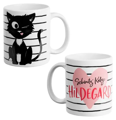 Produktbild von Ralf Schmitz Tasse - Hildegard Schmitz' Katze Kaffeetasse Becher Kaffeebecher aus Keramik 320 ml